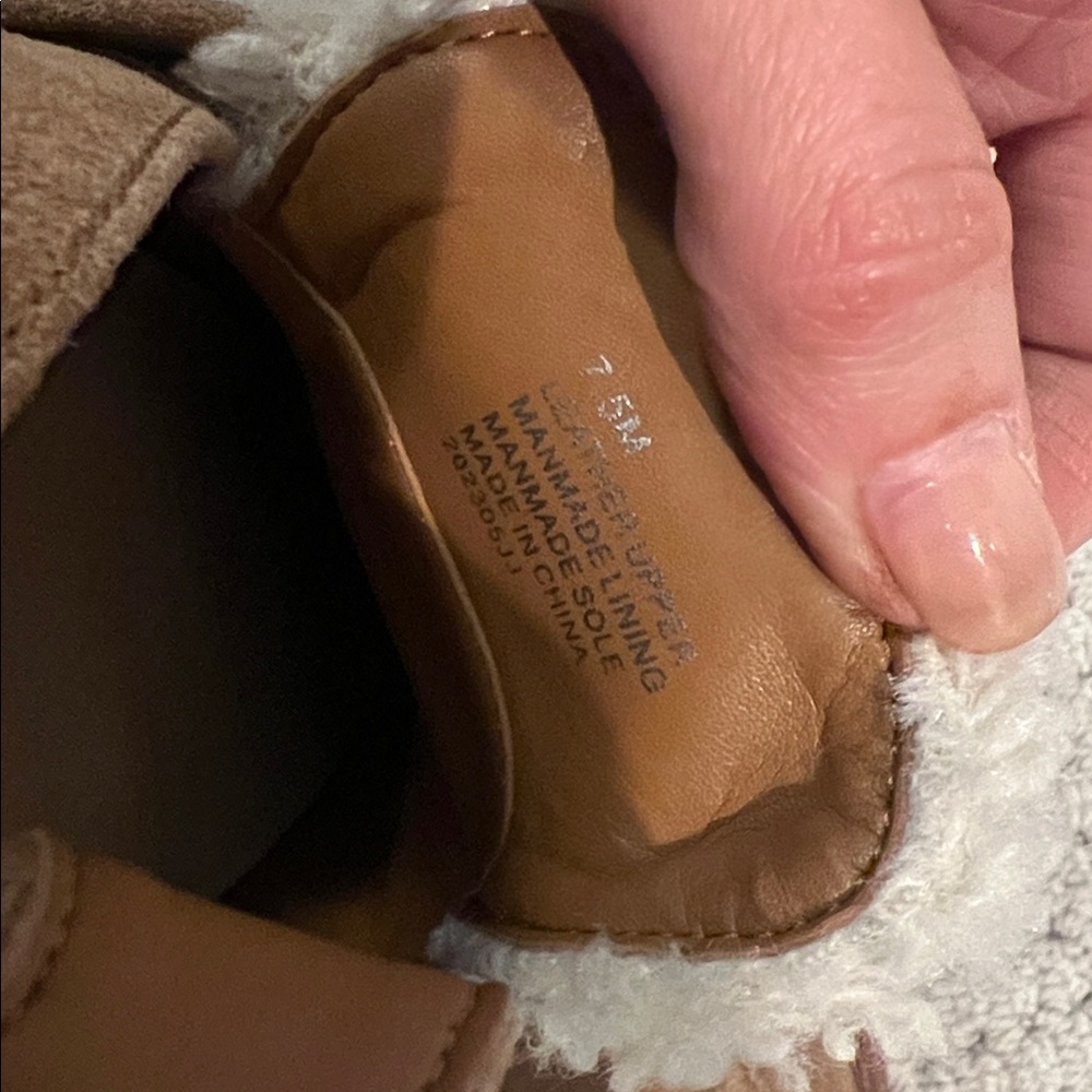 New Chelsea & Violet Lundin Suede Slingback Flats brown 7.5 - Picture 3 of 5